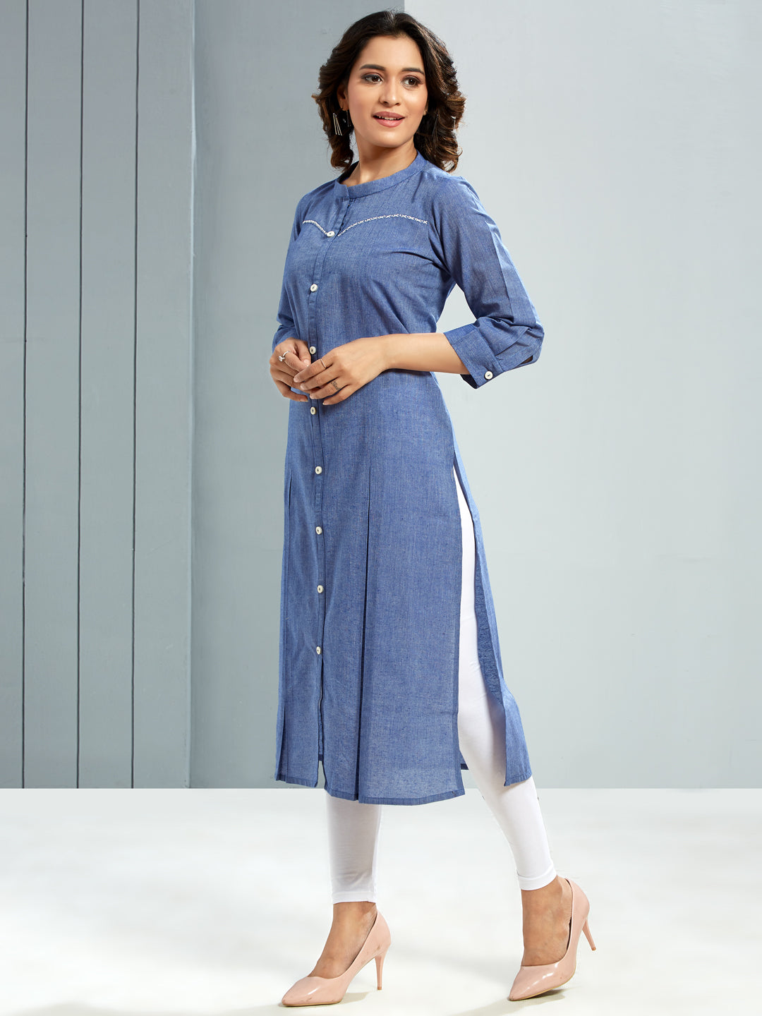 Kriti Naira Style Cut Kurti With Long Sleeves,Georgette kutti , kurti for  jeans , Straight kurti , fancy kurti , kurti for women,Naira Kurti